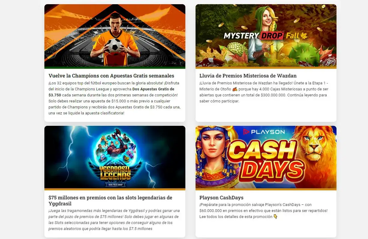 Promociones y bonos de los nuevos casinos online en Chile Promociones de casino